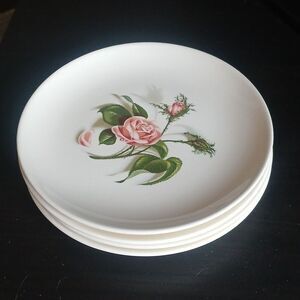 Set of 2 Vintage 50's Universal Ballerina Moss Rose 7" Plate Union Made USA